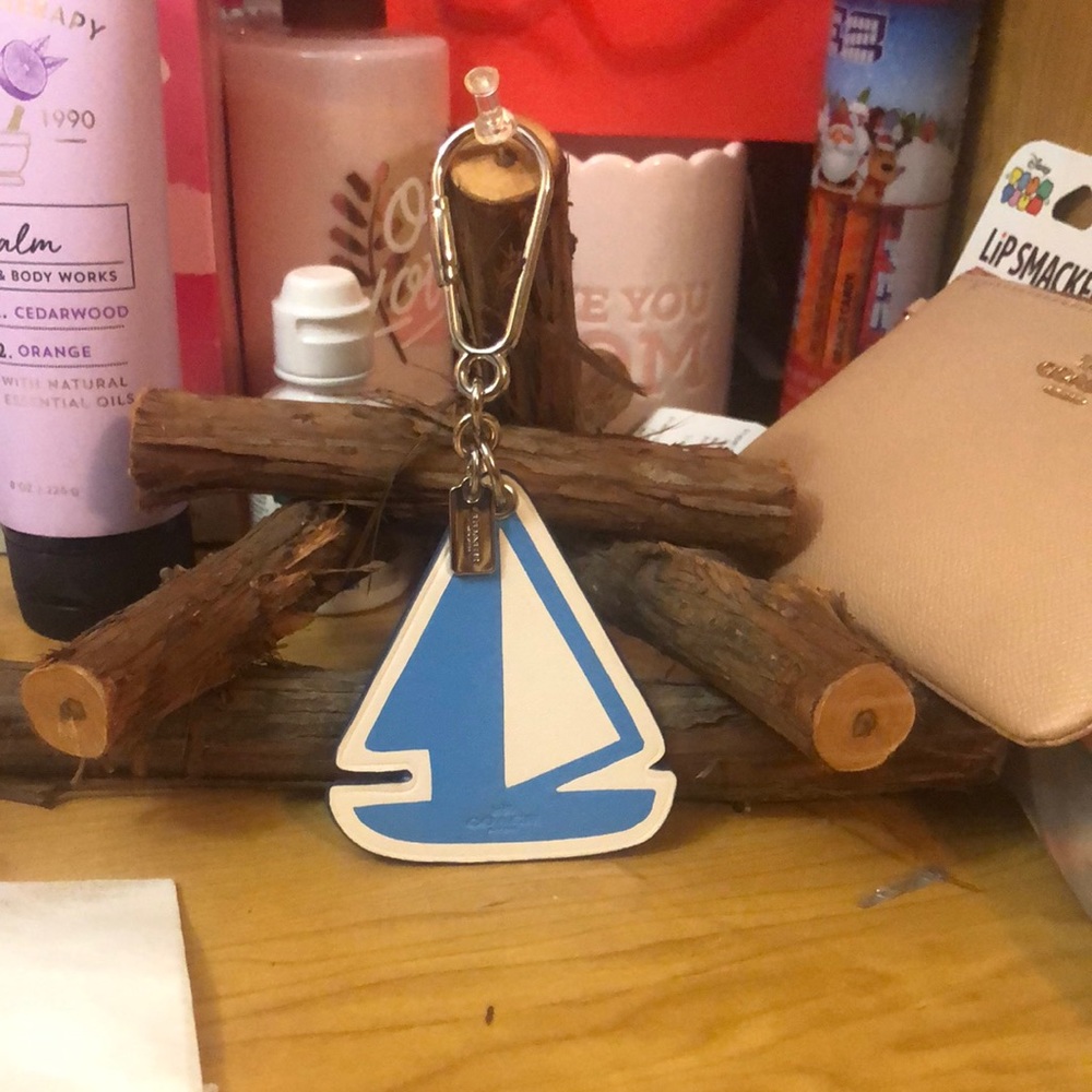 Coach SAILBOAT BOAT keychain Key Fob Bag Charm